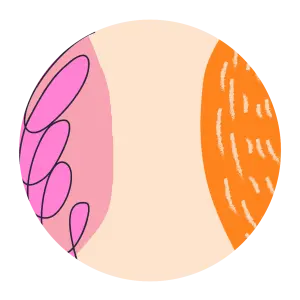 Adhesivos de pared - Arte aleatorio: rosa y naranja / círculo