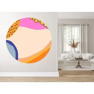 Adhesivos de pared - Amarillo y rosa / Círculo