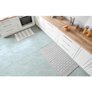 Adhesivo para baldosas de suelo - Patrón Azul Cielo / Pelar y pegar / 24 piezas