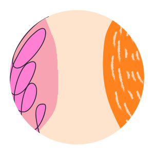Adhesivos de pared - Arte aleatorio: rosa y naranja / círculo