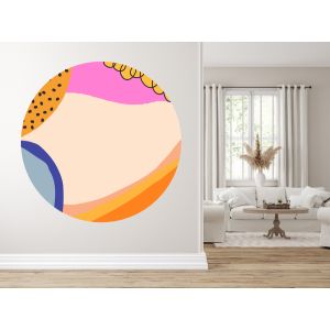 Adhesivos de pared - Amarillo y rosa / Círculo